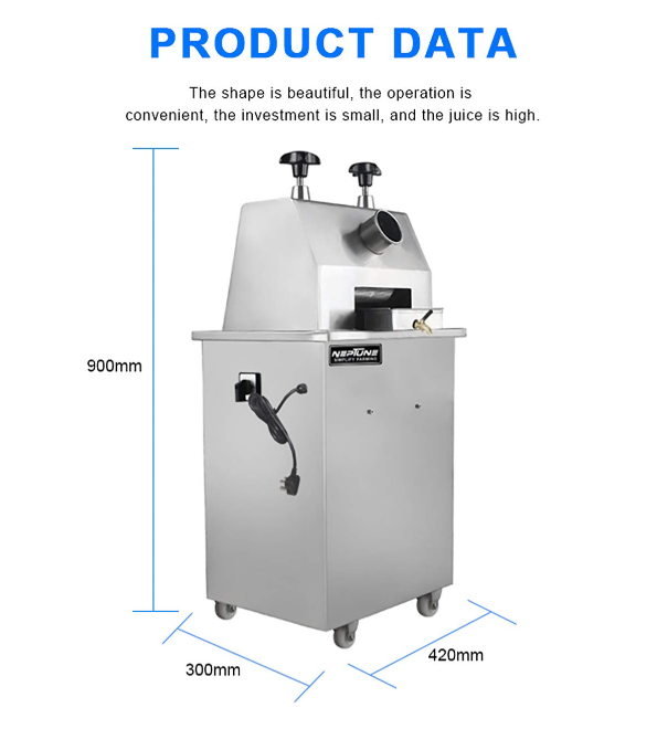 Commercial sugarcane juicer machine with 20 RPM roll speed
