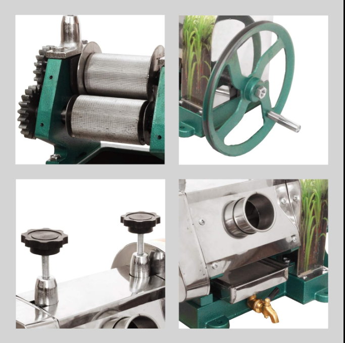 Manual Sugarcane Juice Machine – Strong Stainless Steel Hand Juicer with 110mm Rollers, 50 kg/hr Output