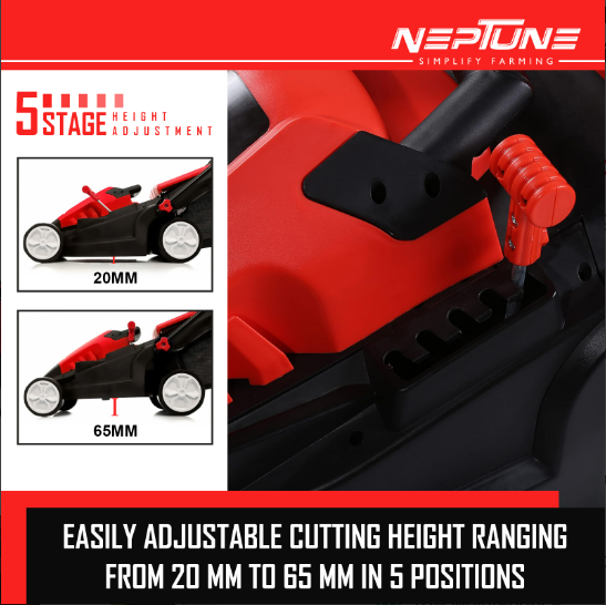 Neptune induction motor lawn mower for home gardening