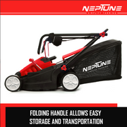 Heavy-duty electric lawn mower for residential lawn care