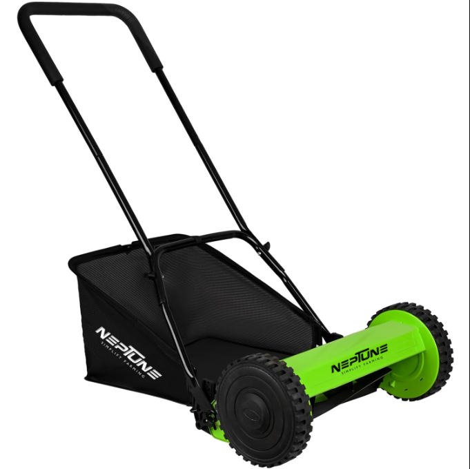 Neptune 16-inch manual reel lawn mower with 5 blades