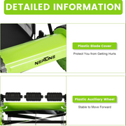 Compact manual lawn mower suitable for home gardens