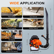 Neptune 2-stroke engine leaf blower with 120 MPH air velocity