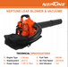 Neptune leaf vacuum with 50-liter collection bag
