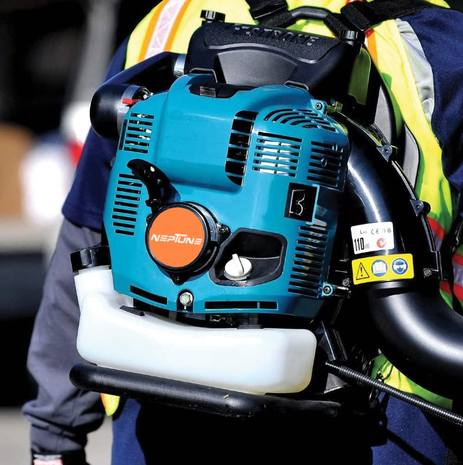 Backpack Petrol Leaf Blower with 75.6CC 4-Stroke Engine – Heavy-Duty Air Cleaner