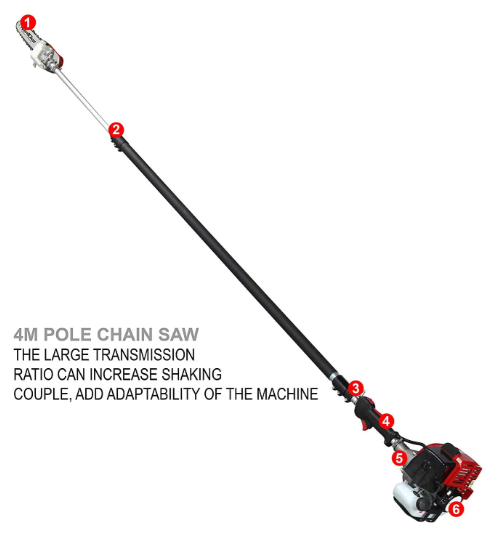 26cc engine pole pruner for garden and tree maintenance