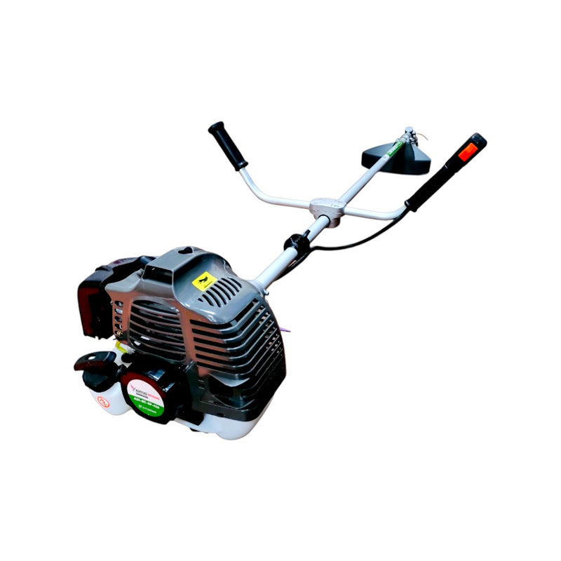 Agricultural brush cutter with Honda clutch housing and double belt harness