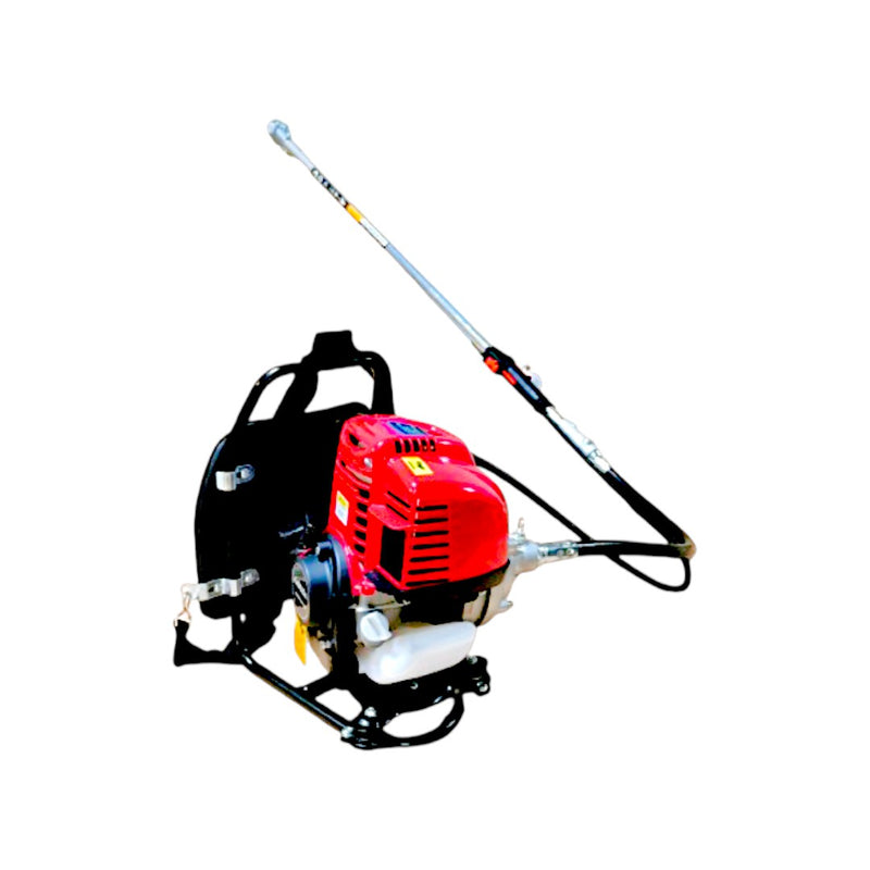 Backpack-style 4-stroke brush cutter with premium gear case for farming and field clearing