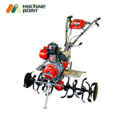 Heavy-duty diesel tiller KPDE-1000 for deep cultivation with solid 4.0-8 tyres.

