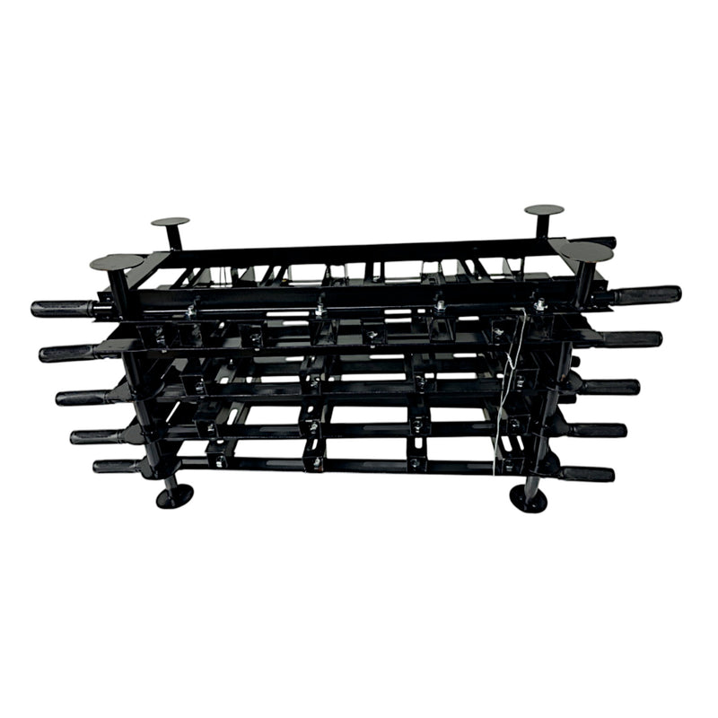 Engine mounting platform with anti-vibration support legs

