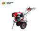 Machine Point power weeder model KPE-1000 featuring electric start, wide tilling width, and solid build.

