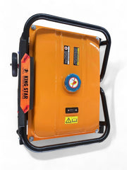 7KW generator equipped with wheels and foldable handles for easy mobility – perfect for onsite construction work and outdoor events.