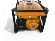 Front view of 7KW generator featuring control panel with voltmeter, power outlets, and circuit breakers – designed for reliable and safe power distribution