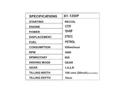 X1-POWER X1-1250PRO 10HP PETROL ENGINE POWER WEEDER