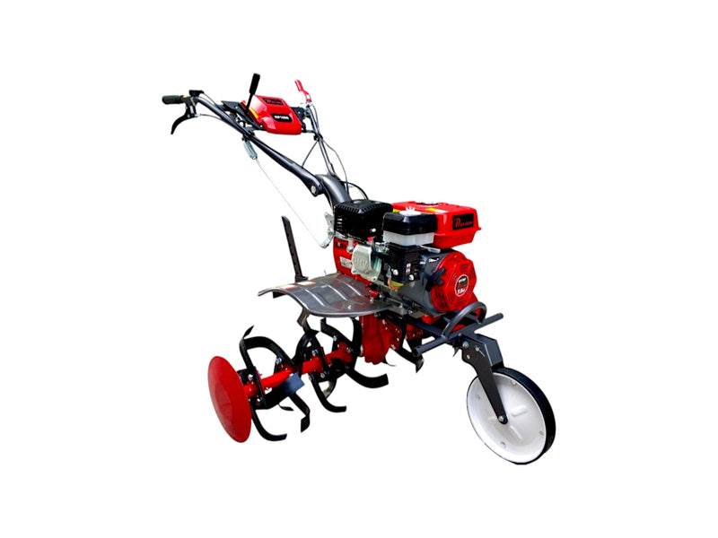 KP-1000 petrol power weeder with 212CC engine and 32-blade system for soil cultivation.

