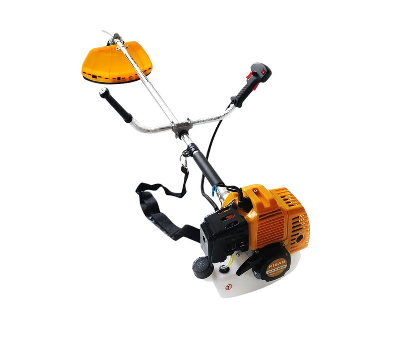 Kisan 52CC 2-stroke brush cutter with air-cooled petrol engine and aluminium shaft