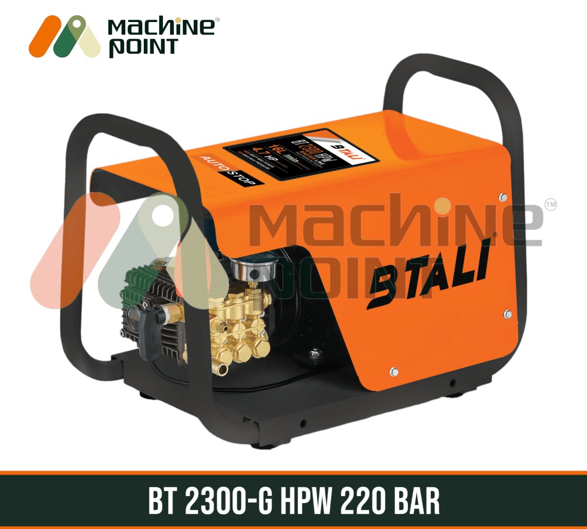 Btali BT 2300 HPW 3500W 220bar High Pressure Washer, powerful industrial cleaning equipment for commercial and agricultural use.