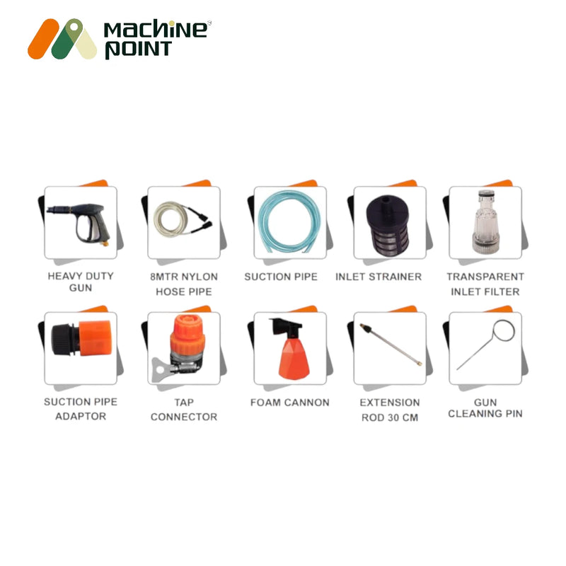 Btali BT 900 HPW pressure washer accessories – hose, gun, foam cannon