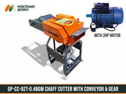GT-SHAKTI Chaff Cutter with 3HP Motor, Conveyor Belt & Gear–GP-CC-9ZT-0.4BGM4