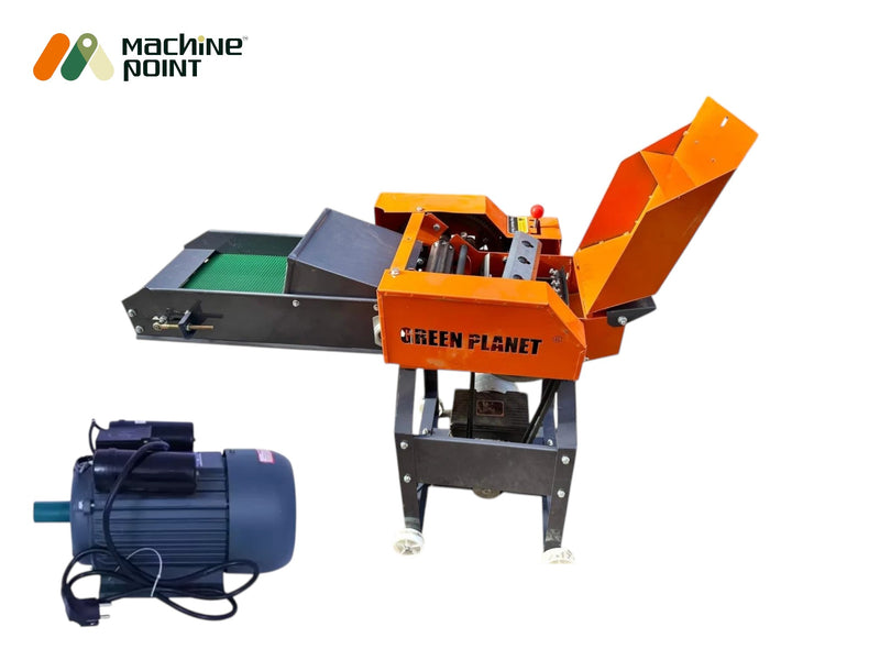 GT-SHAKTI Chaff Cutter with 3HP Motor, Conveyor Belt & Gear–GP-CC-9ZT-0.4BGM3