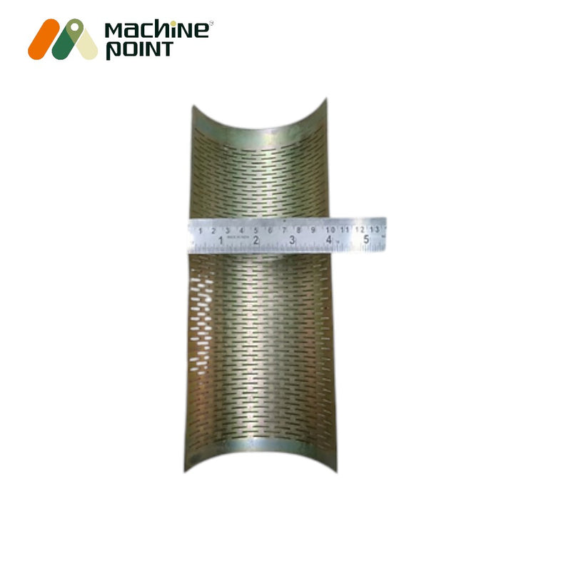 10.5-inch perforated rice mill jali for 6N110 machine – supports clean and uniform milling results.

