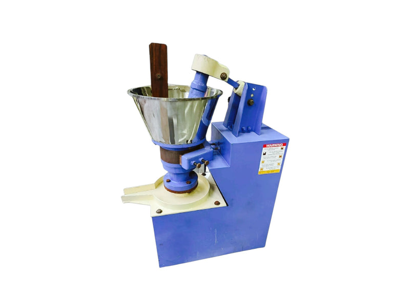 Mini oil expeller machine with stainless steel hopper and blue body for home and commercial use