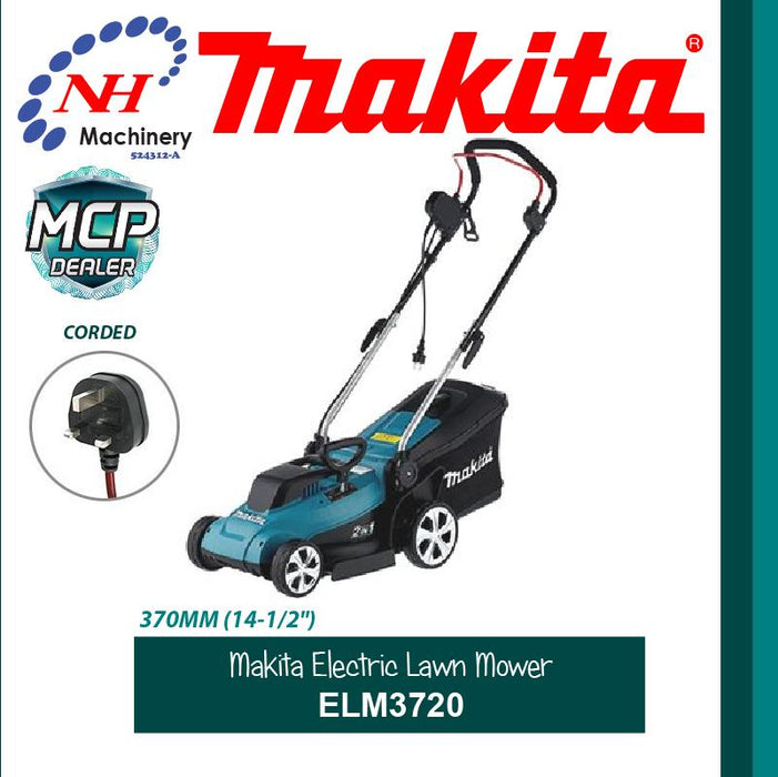 Makita ELM3720 1400W 2-in-1 Electric Lawn Mower