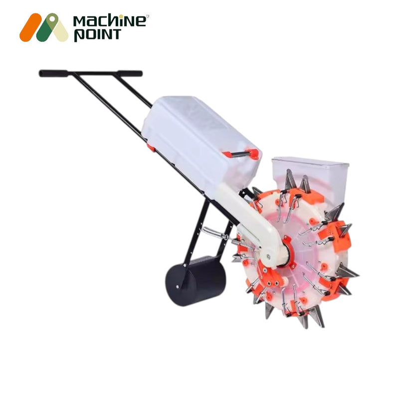 Machine Point manual seeder with dual container for seed and fertilizer sowing
