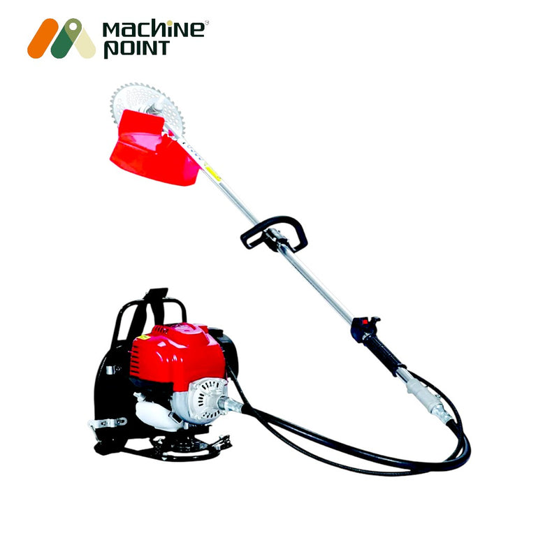 Agricultural GX35 brush cutter with double belt harness and Kawasaki-style handle joiner