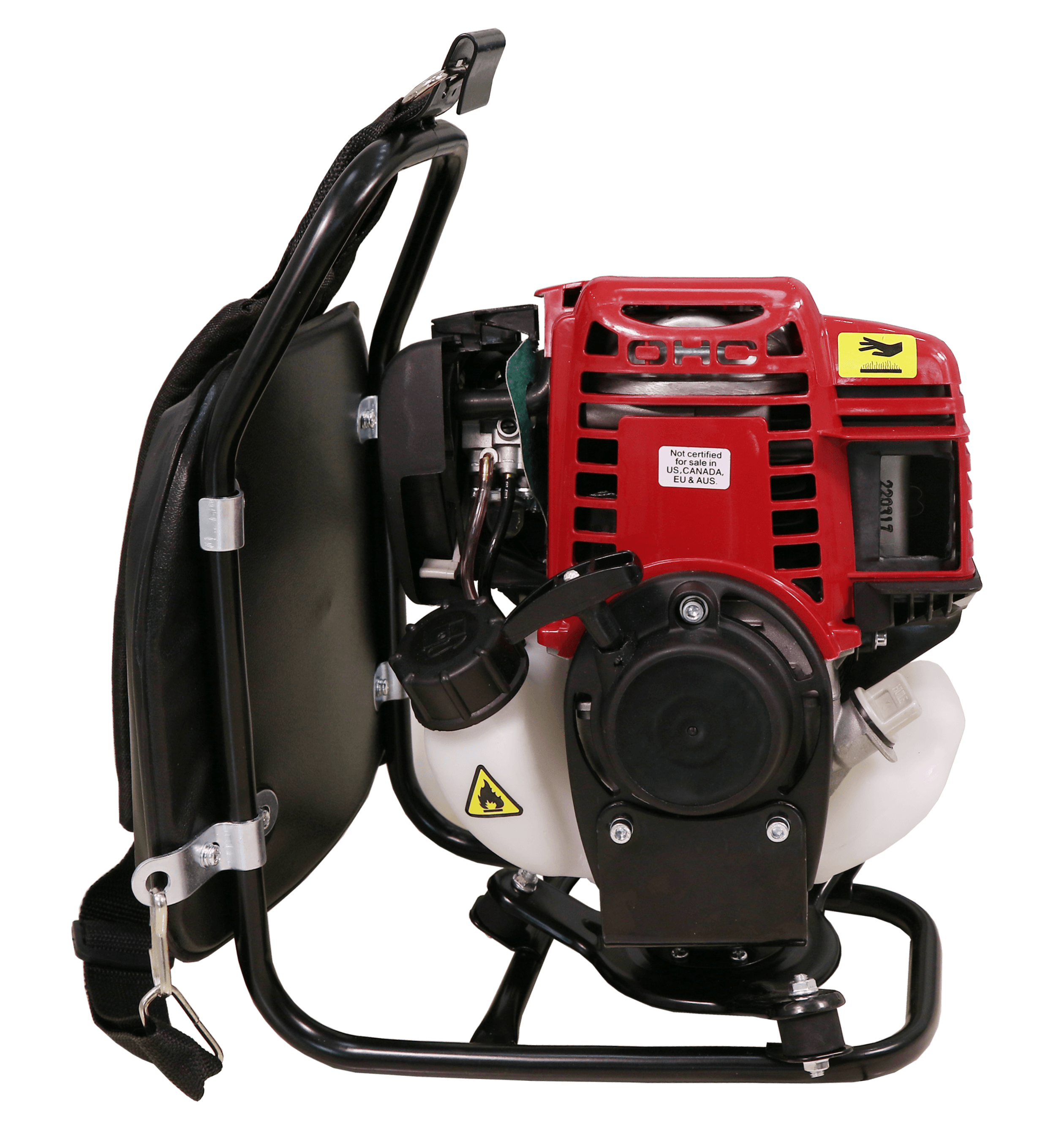 Powerful 4-stroke backpack brush cutter from machinepoint_24yards. Durable and efficient equipment for industrial and commercial use. Ideal for clearing dense vegetation and undergrowth.