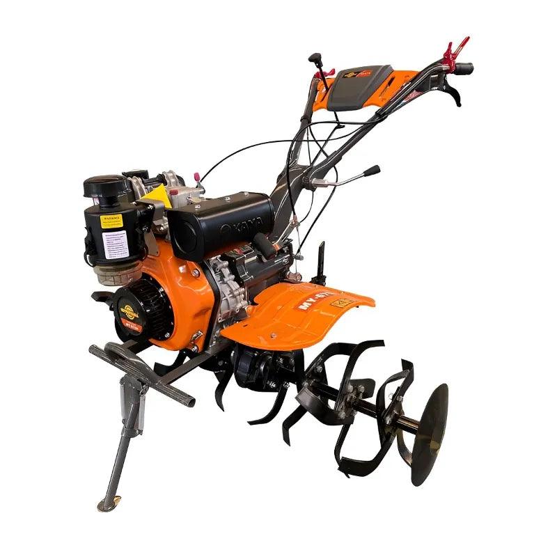 Power weeder 673 d - Sturdy gasoline-powered cultivator with rotary blades for efficient soil tilling and weed removal in agricultural or gardening applications.