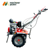 Diesel tiller with 406CC engine, 40 blades, and radial tyres for field use

