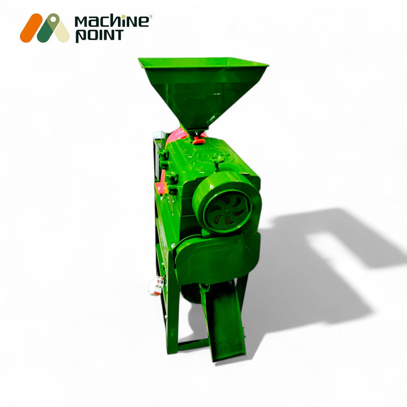 Heavy-duty rice mill with MS body and integrated engine setup

