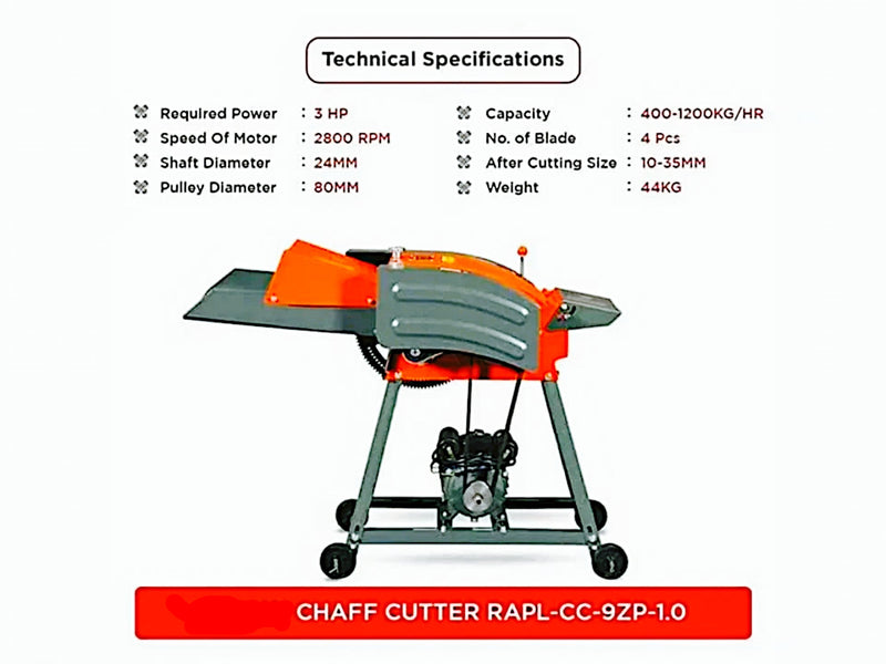 chaff cutter CC_9ZP-1.0 with 3hp motor