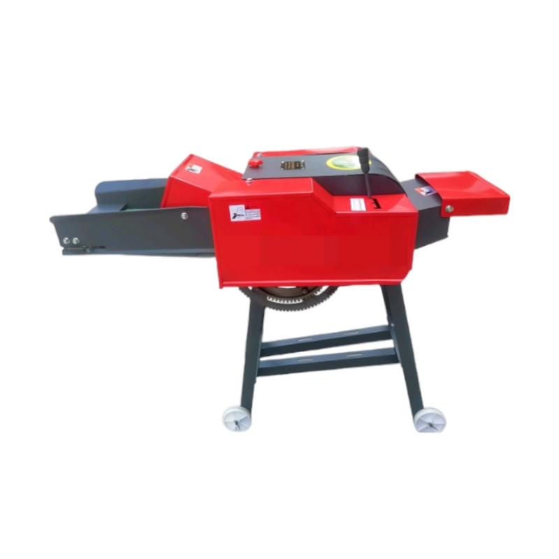 Heavy-duty chaff cutter without motor, featuring robust steel frame, belt-driven pulley system, and high-capacity blade chamber – suitable for custom motor attachment and fodder processing.