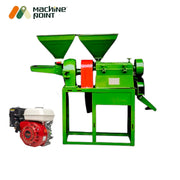 Machine Point commercial rice mill with round hopper and engine

